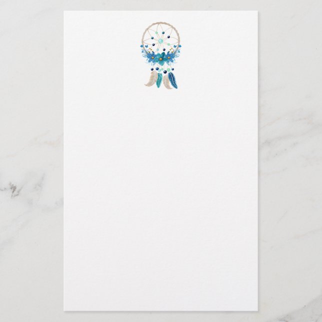 Papeterie Blue Dreamcatcher Design Boho élégant (Devant)