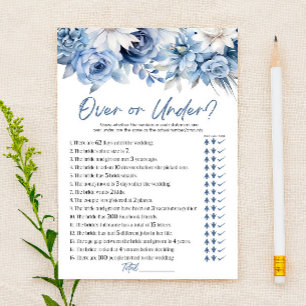 Papeterie Blue Floral au-dessus ou en dessous du jeu de Fête