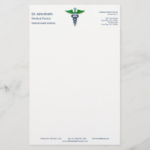 Papeterie Blue Médicale Caduceus Stylish Green Wings Cross
