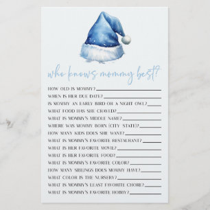 Papeterie Blue Père Noël qui connaît maman Baby shower jeu