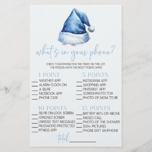 Papeterie Blue Père Noël What's In Your Phone Baby shower Je