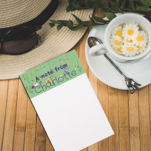 Papeterie Boho Country fleur sauvage aquarelle verte