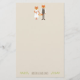 Papeterie Bois de Whimsical Renards Mariage Personnalisé
