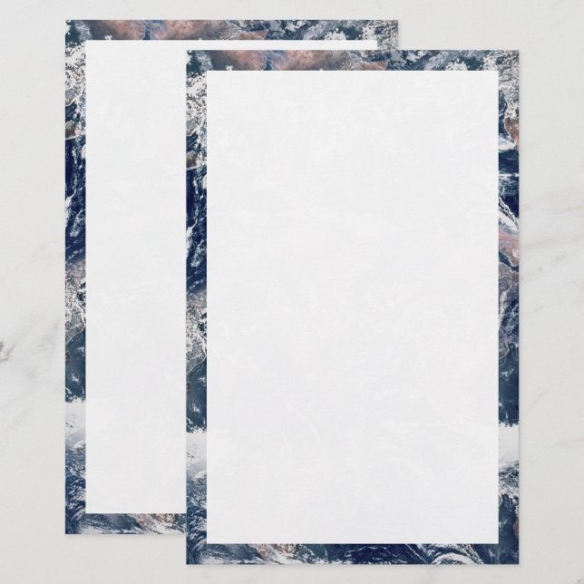 Papeterie Bordure et Modèle Arrière - plan de la Terre (Devant / Derrière)