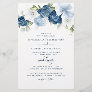 Papeterie Botanique Dusty Blue Greenery Mariage Budget