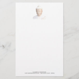 Papeterie Bouddha en blanc   Sérénité Méditative Et Calme