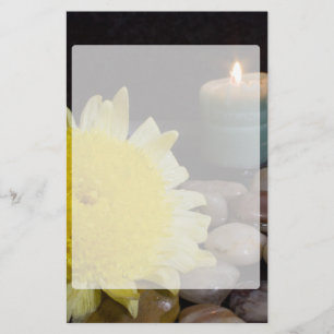 Papeterie Bougie d'harmonie et fleur jaune
