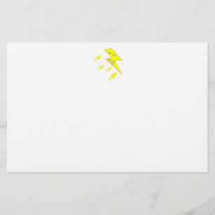 Papeterie Boulon de foudre fâché. Jaune sur le blanc