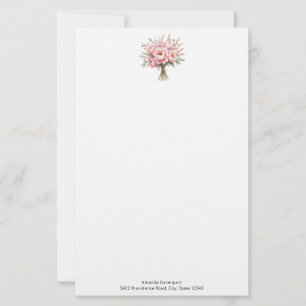 Papeterie Bouquet de fleurs de pivoine rose jolie