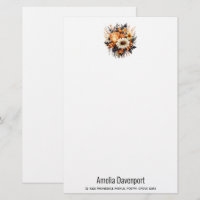 Bouquet de fleurs gris-jaune orange