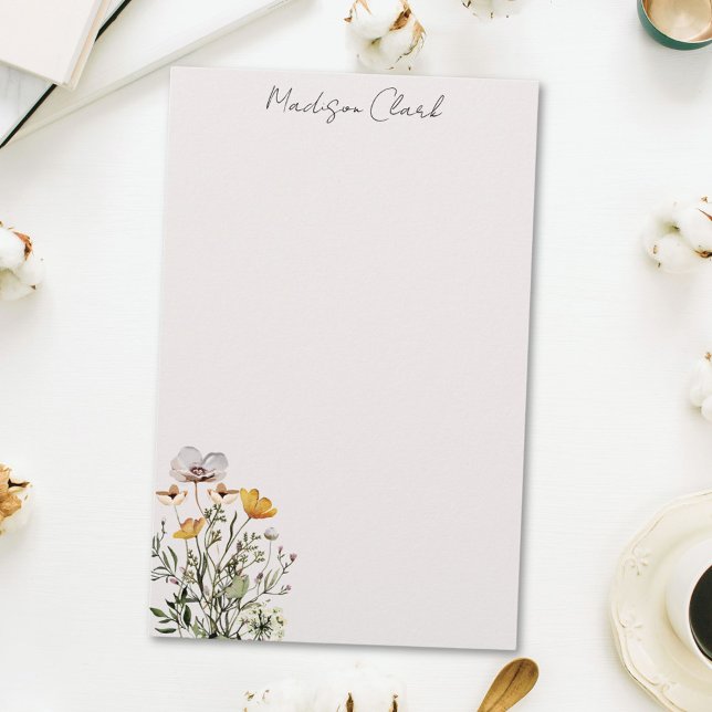 Papeterie Bouquet Fleur sauvage séché Nom personnalisé (In situ)