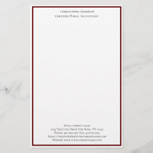 Papeterie Boutique professionnelle Burgundy White Personnali