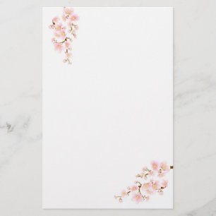 Papeterie Branche des cerisiers en fleurs Papier à lettres