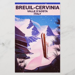 Papeterie Breuil-Cervinia, Valle d’Aosta, italie, affiche de