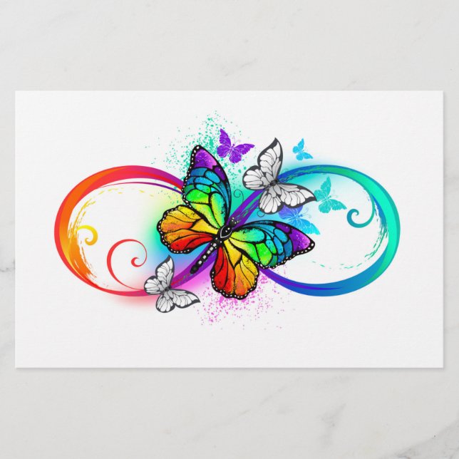 Papeterie Bright infinity with rainbow butterfly (Devant)