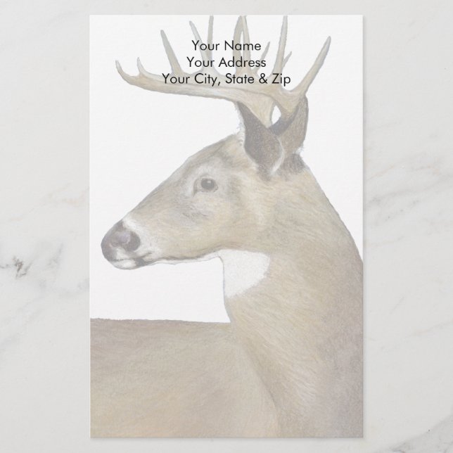 Papeterie Buck de queue blanche (Devant)