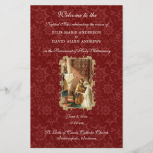 Papeterie Budget Élégant Programme de mariage catholique