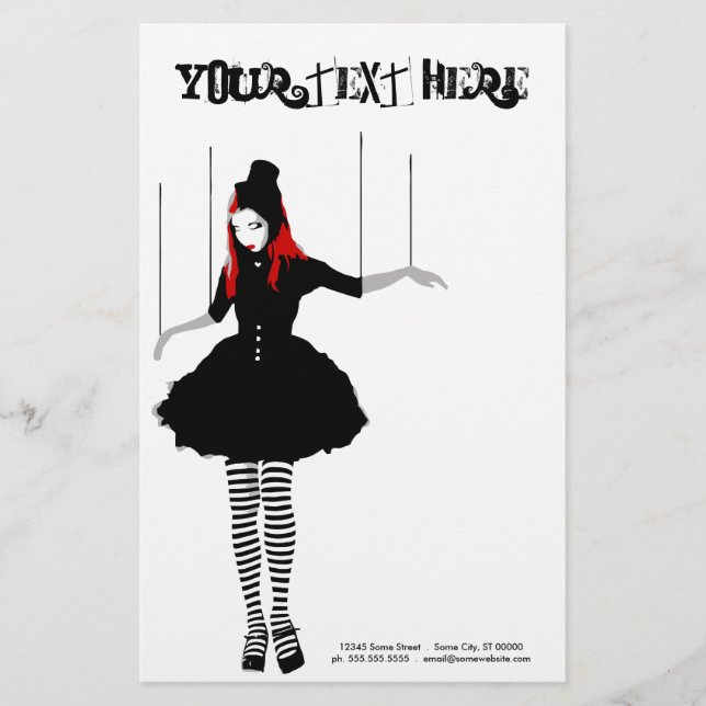 Papeterie cabaret marionnette (Devant)