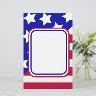 Papeterie cadre photo patriotique Stars and stripes