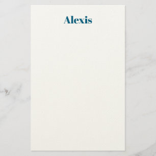 Papeterie Calligraphie de nom Script Plain Simple Blanc Bleu