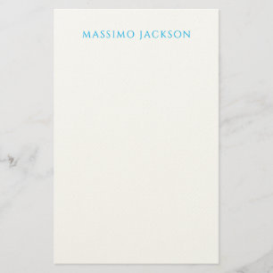 Papeterie Calligraphie de nom Script Plain Simple Blanc Bleu