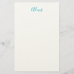 Papeterie Calligraphie de nom Script Plain Simple Blanc Bleu