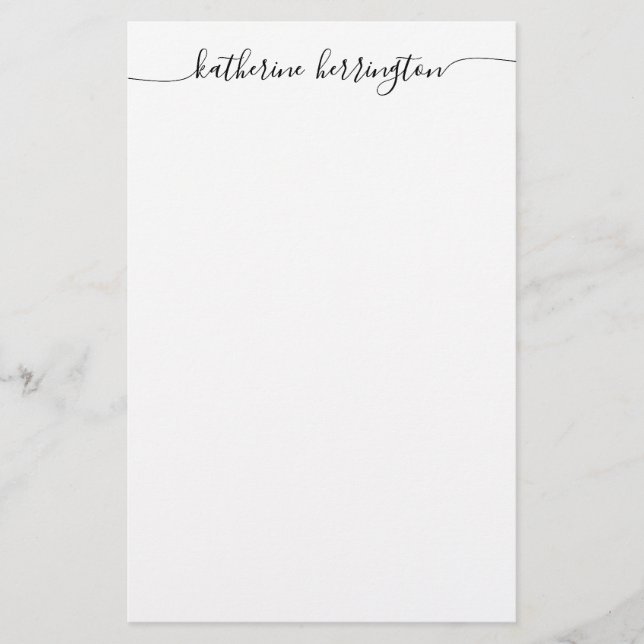 Papeterie Calligraphie élégante moderne girly avec fioriture (Devant)