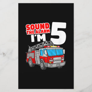 Papeterie Camion d'incendie 5 ans pompier 5e anniversaire
