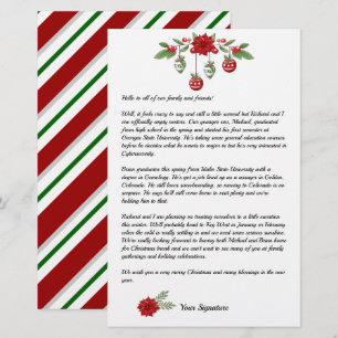 Papeterie Candy Stripe Christmas Family Newsletter Ajouter