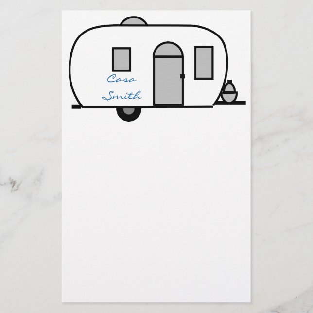 Papeterie caravane vintage classique arrondie (Devant)