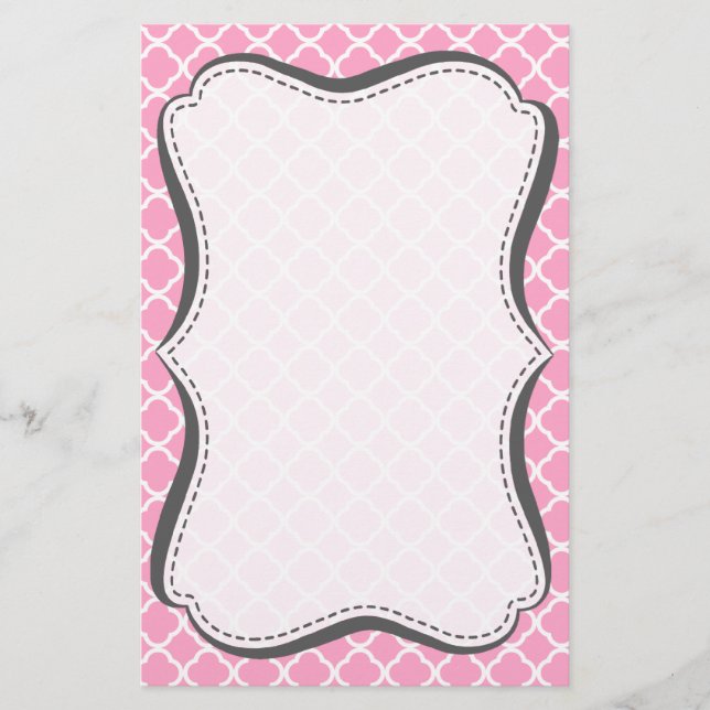 Papeterie Carnation Pink Quatrefoil (Devant)
