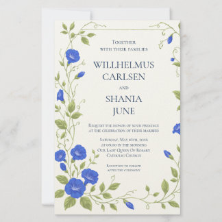 Papeterie Carton d'invitation de mariage à la fleur de gloir