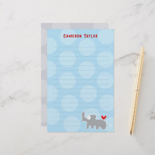Papeterie Cartoon Grey Rhino Enfants Merci d'anniversaire