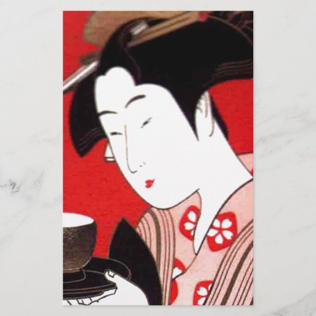 Papeterie Cérémonie japonaise du thé de dame Art Imprimer (Devant)