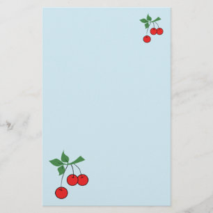 Papeterie Cerise Retro Art Rouge Cerises Graphique