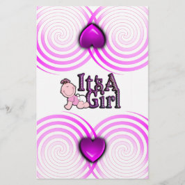 Papeterie C'est une fille texte vérifié avec Bébé Candy Bar 