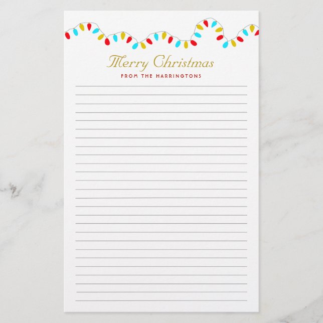Papeterie Chaîne de lumières papier d'écriture personnelle d (Devant)