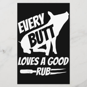 Papeterie Chaque Beurre Aime Un Bon Rub Drôle Porc BBQ
