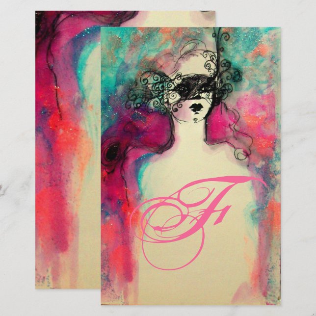 PAPETERIE CHARM MONOGRAM BEAUTY MODE STATIONNAIRE (Devant / Derrière)