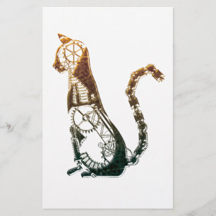 Papeterie Chat de Steampunk stationnaire