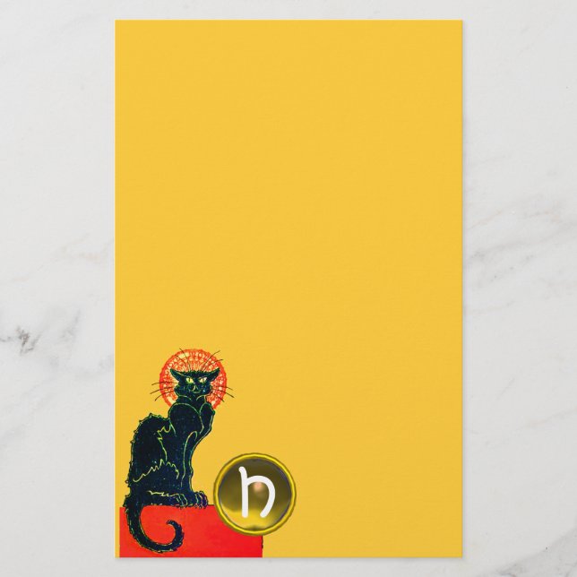 PAPETERIE CHAT NOIR HALLOWEEN PARTY MONOGRAM (Devant)