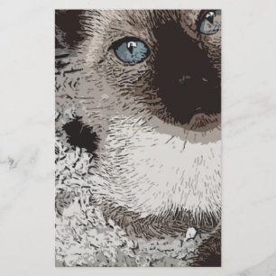 Papeterie Chat Siamese chaton animal ami animal art de famil