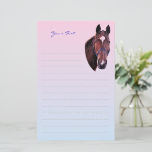 Papeterie Cheval de châtaignier avec papier d'écriture étoil