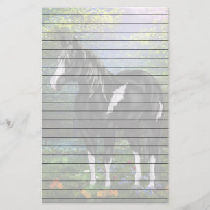 Papeterie Cheval de peinture à ciel ouvert noir et blanc Imp