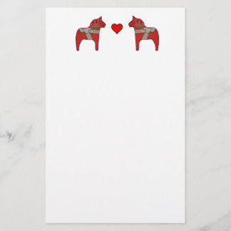 Papeterie Chevaux et coeur de Dala stationnaires