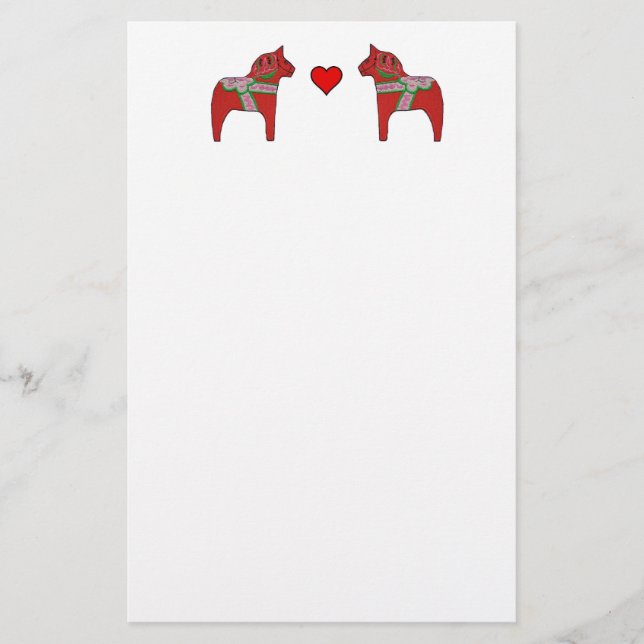 Papeterie Chevaux et coeur de Dala stationnaires (Devant)