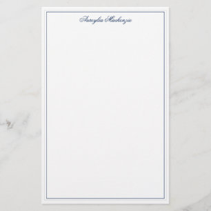 Papeterie Chic Elegant Marine Bleu Personnalisé
