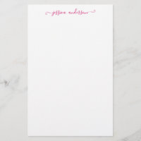Chic Moderne Fille Magenta Pink Script Calligraphi