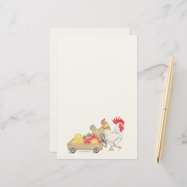 Papeterie Chicken Family Stationery  (Devant/Arrière en situation)