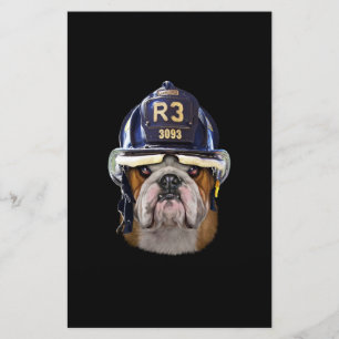 Papeterie Chien de taureau anglais grognon portant un casque